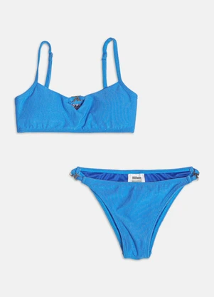 Authoria - Biquíni Canelado com Detalhe Vazado  Azul - AUTHORIA