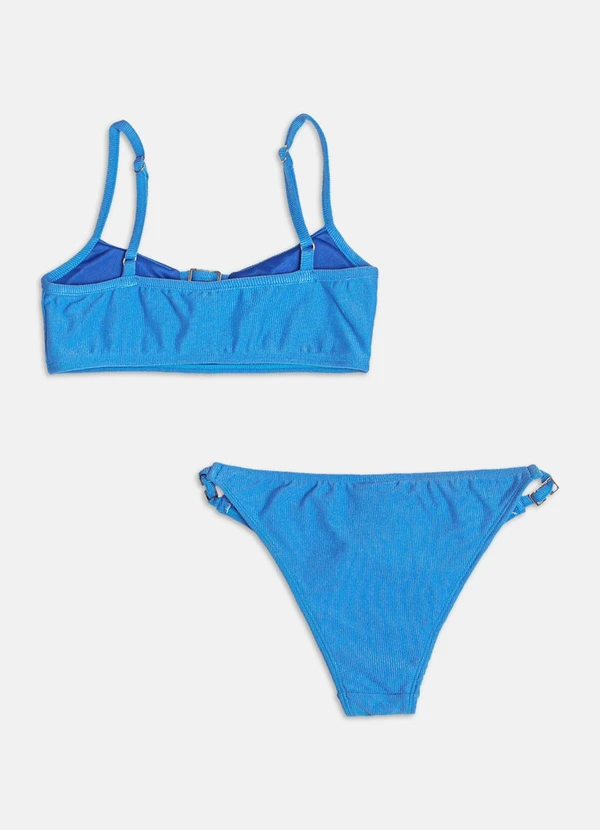 Authoria - Biquíni Canelado com Detalhe Vazado Azul 2