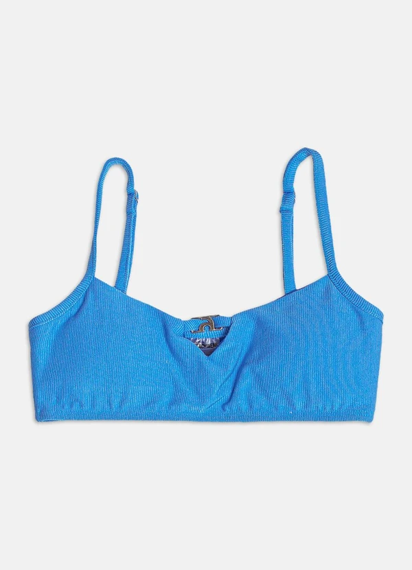 Authoria - Biquíni Canelado com Detalhe Vazado Azul 3