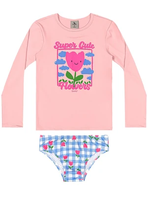 Quimby - Biquíni com Flores Infantil Rosa - QUIMBY