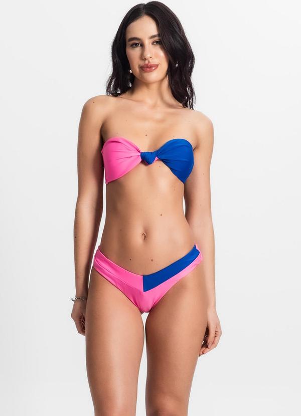 Rovitex - Conjunto Biquíni Dupla Face com Nó Bicolar Rosa