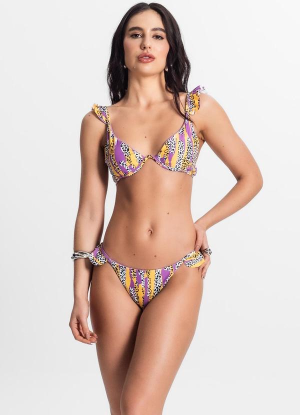 Rovitex - Conjunto Biquíni Estampado com Aro Roxo