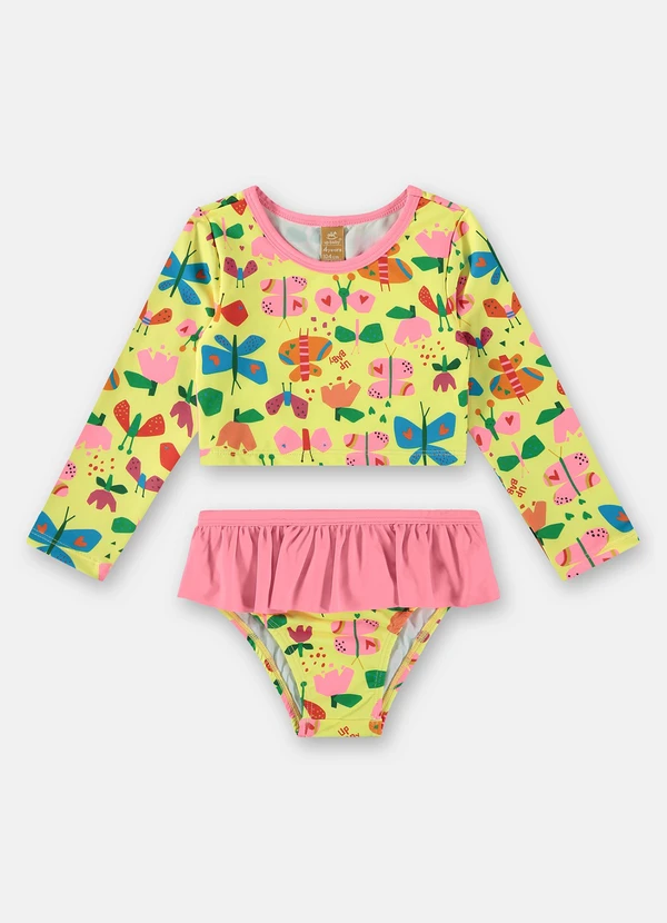 Up Baby - Biquíni Fps+50 Blusa e Calcinha Amarelo
