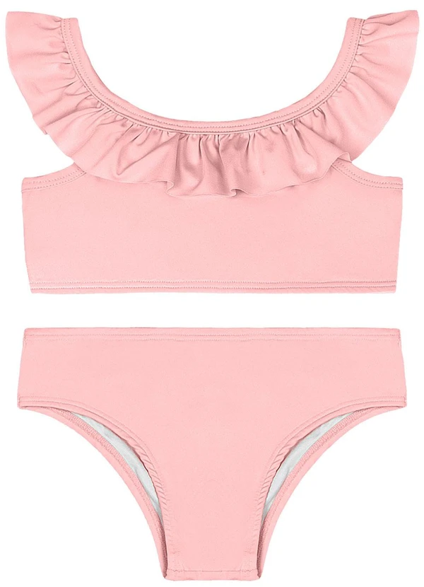 Quimby - Biquíni Infantil em Malha Lisa Uv Dry Quimby Rosa 1