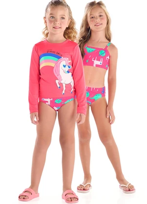 Quimby - Biquíni Infantil em Malha Uv Dry Rosa - QUIMBY