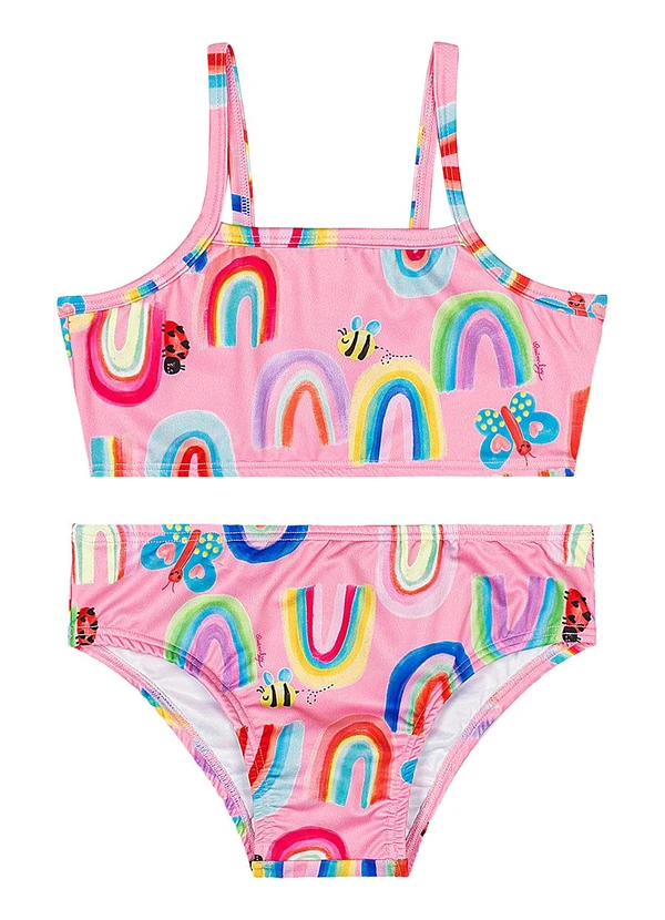 Quimby - Biquíni Infantil em Malha Uv Dry Rosa