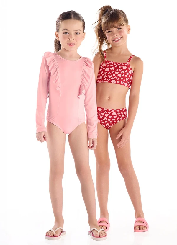 Quimby - Biquíni Infantil em Malha Uv Dry Vermelho 2