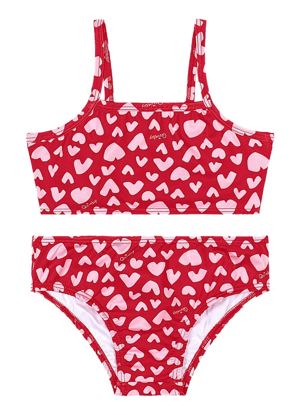 Quimby - Biquíni Infantil em Malha Uv Dry Vermelho 3
