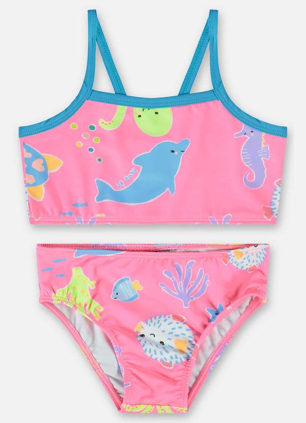 Up Baby - Biquíni Infantil Fps+50 com Forro Rosa