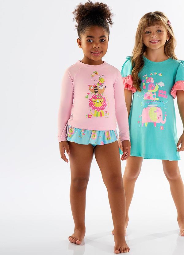 Up Baby - Biquíni Infantil Fps+50 com Forro Rosa