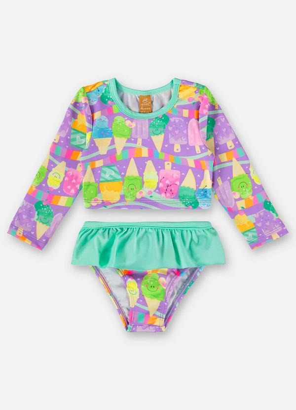 Up Baby - Biquíni Infantil Fps+50 com Forro Roxo