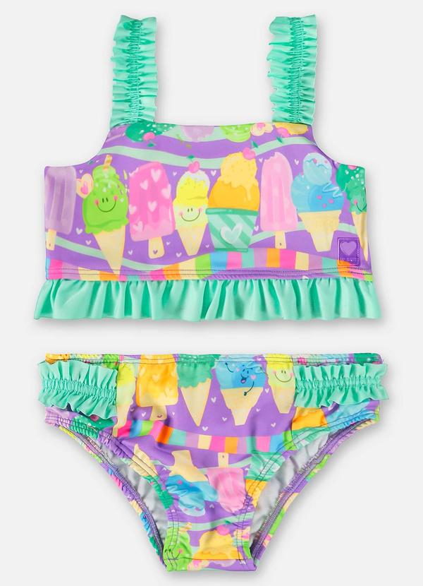Up Baby - Biquíni Infantil Fps+50 com Forro Roxo 2