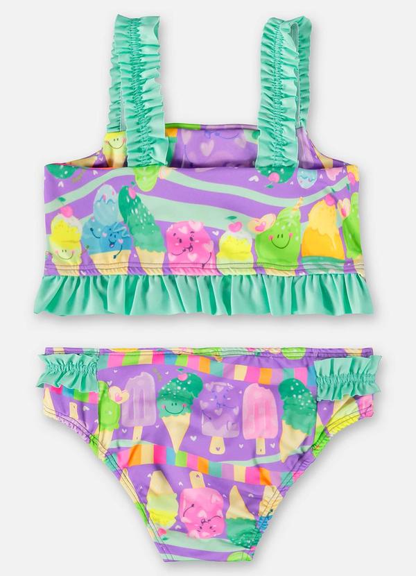 Up Baby - Biquíni Infantil Fps+50 com Forro Roxo 3