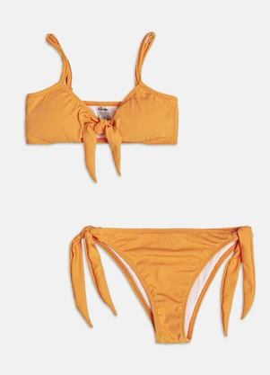 Authoria - Biquíni Laranja Canelado com Laço  Laranja - AUTHORIA
