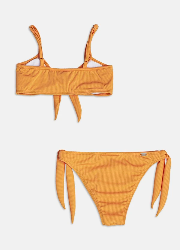 Authoria - Biquíni Laranja Canelado com Laço  Laranja 2