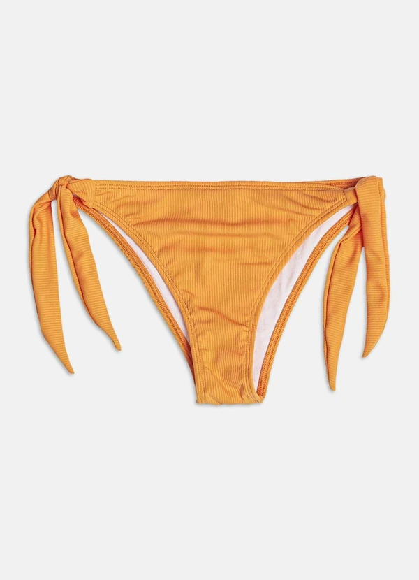 Authoria - Biquíni Laranja Canelado com Laço  Laranja 4