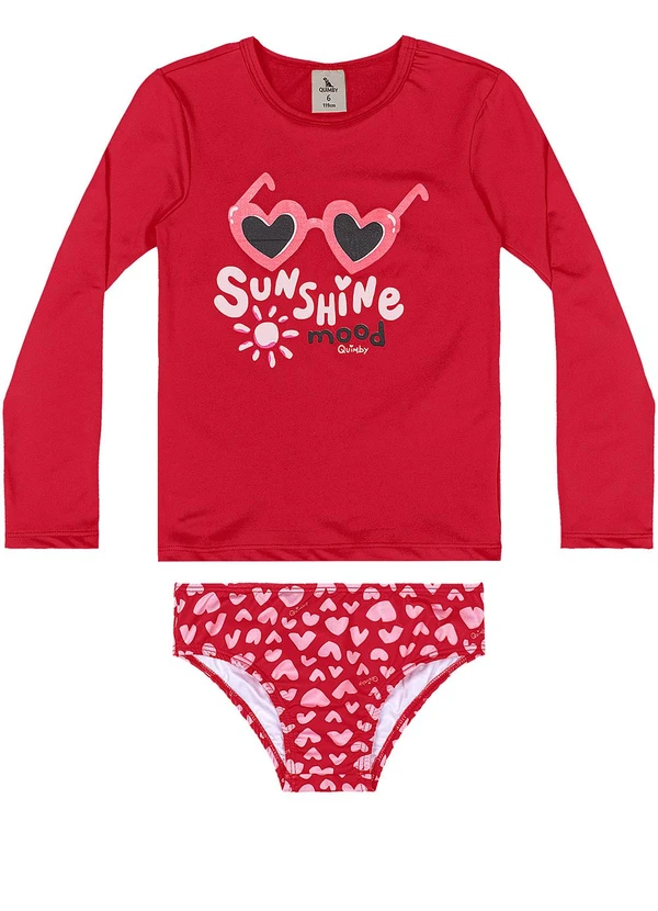 Quimby - Biquíni Luz do Sol Infantil Vermelho 1