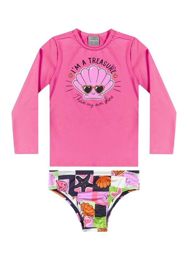 Quimby - Biquíni Manga Longa com Fps +50 Rosa