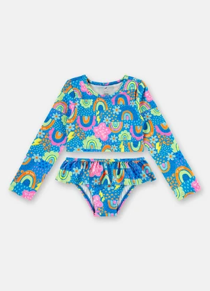 Biquíni Manga Longa Fps+50 Forro Up Baby Azul - UP BABY