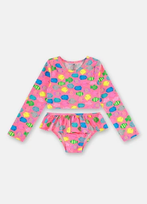 Up Baby - Biquíni Manga Longa Fps+50 Forro Rosa - UP BABY