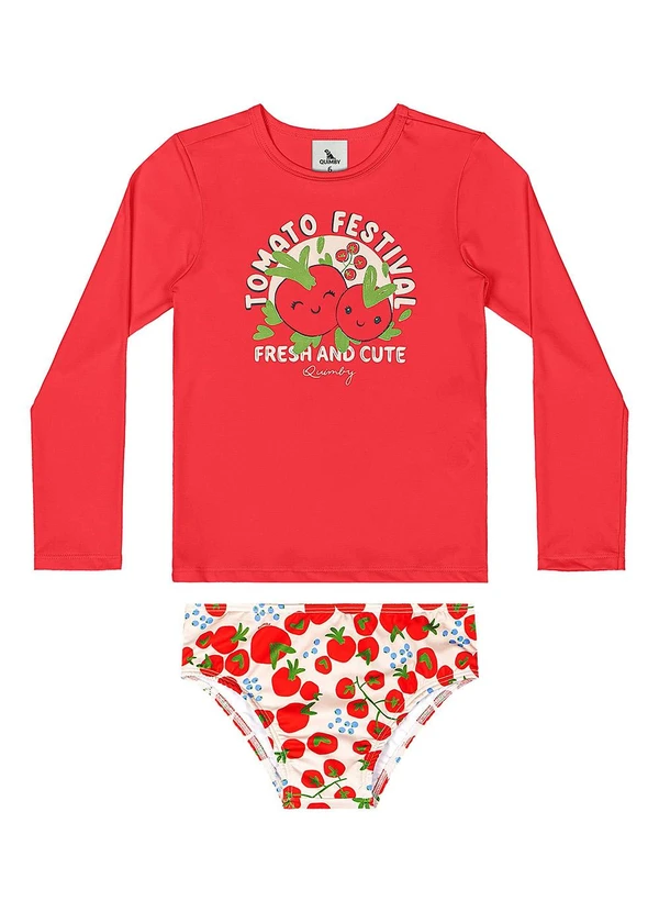 Quimby - Biquíni Manga Longa Fps +50 Vermelho 2