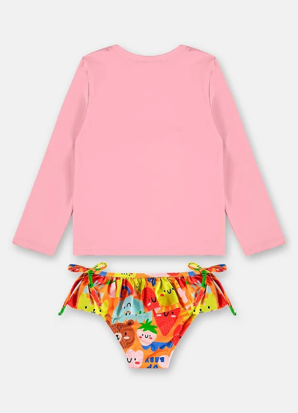 Up Baby - Biquíni Manga Longa Infantil Fps+50 Rosa 2