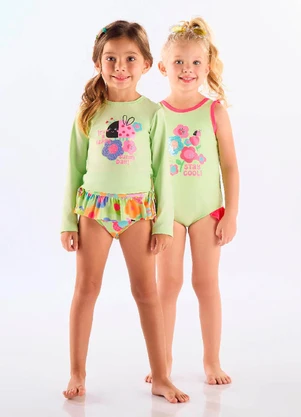 Up Baby - Biquíni Manga Longa Infantil Fps+50 Verde - UP BABY