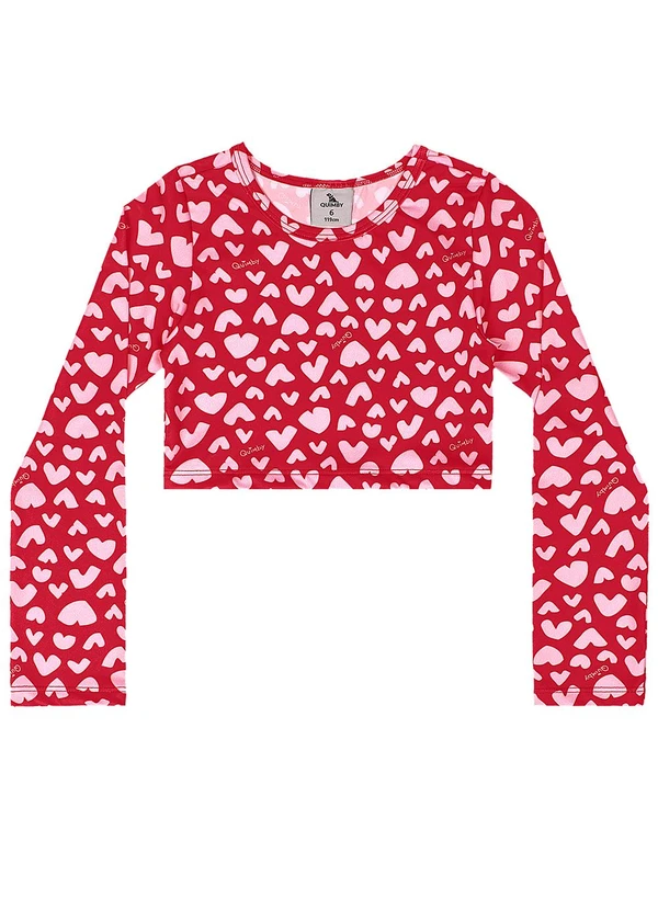 Quimby - Biquíni Manga Longa Infantil Vermelho 2