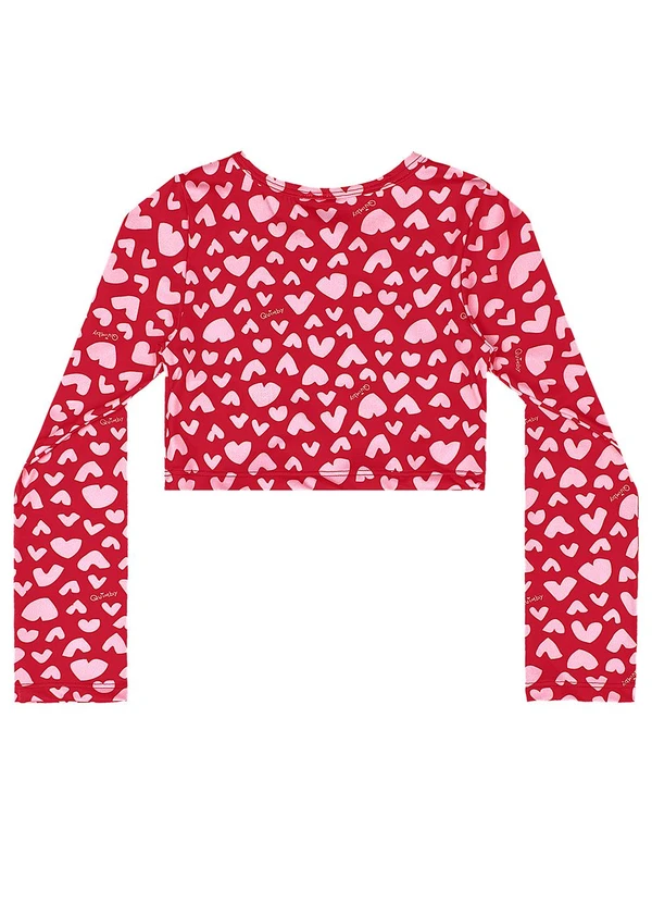 Quimby - Biquíni Manga Longa Infantil Vermelho 4