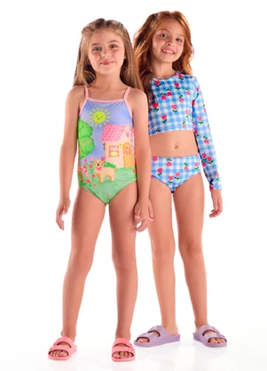 Quimby - Biquíni Manga Longa Infantil Uv Dry Azul - QUIMBY