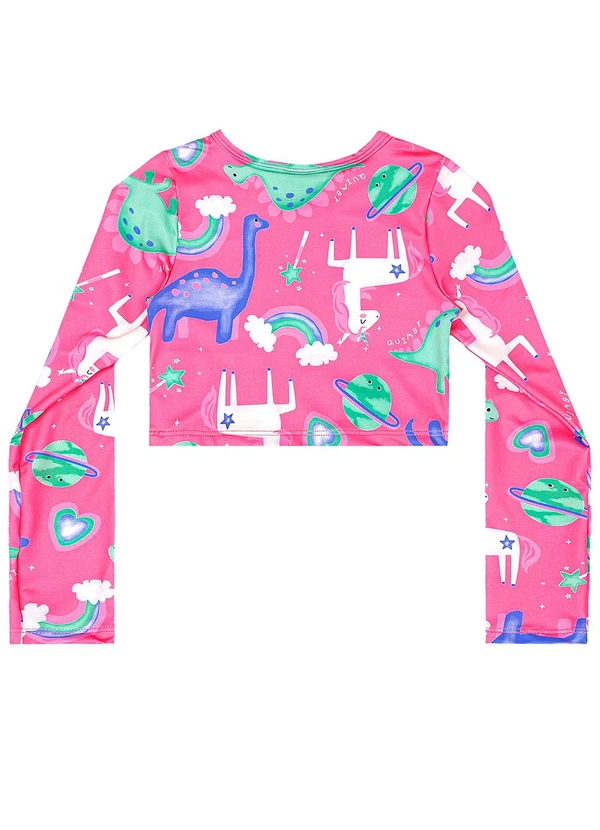 Quimby - Biquíni Manga Longa Infantil Uv Dry Rosa 4