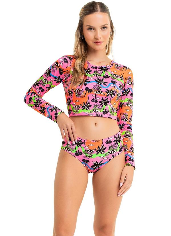 Gloss - Biquíni Manga Longa Juvenil com Fps+50 Rosa