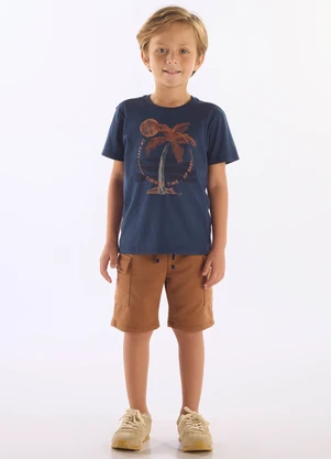 Conjunto Camiseta Summer Time Bermuda Up Baby Azul - UP BABY