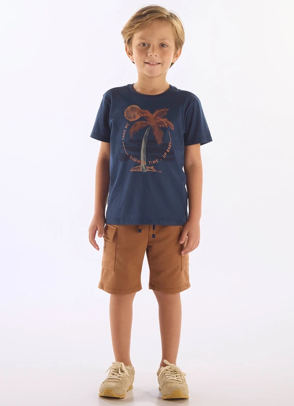 Up Baby - Conjunto Camiseta Summer Time Bermuda Up Baby Azul