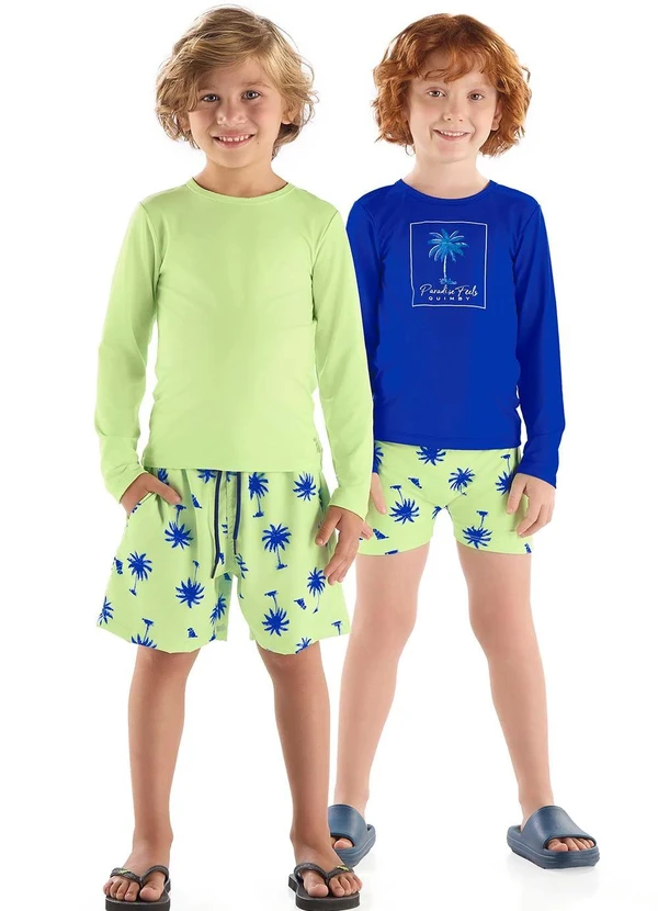 Quimby - Conjunto Camiseta Uv e Sunga Boxer Azul 6