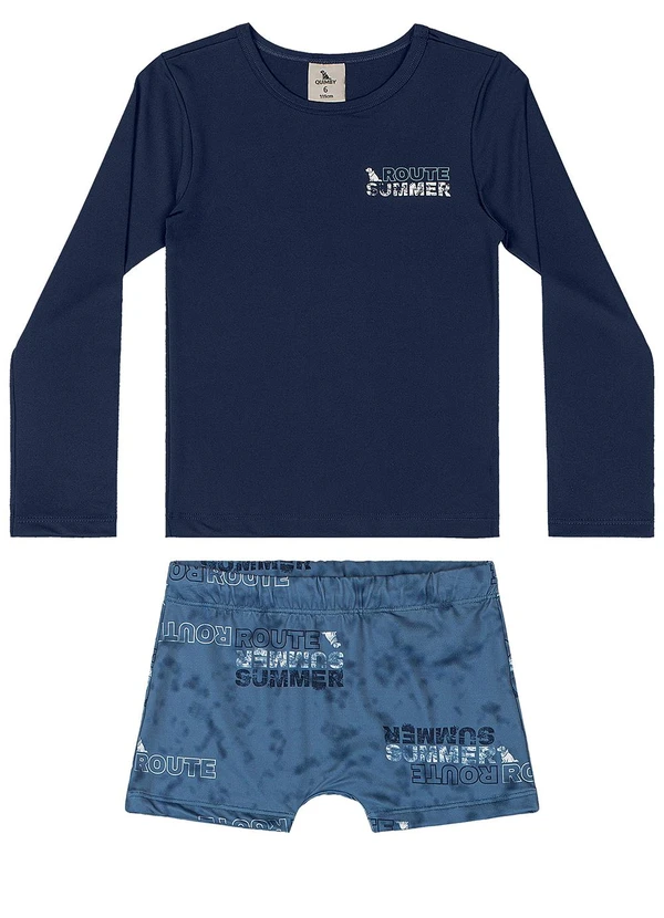 Quimby - Conjunto Camiseta Uv e Sunga Boxer Quimby Azul 2