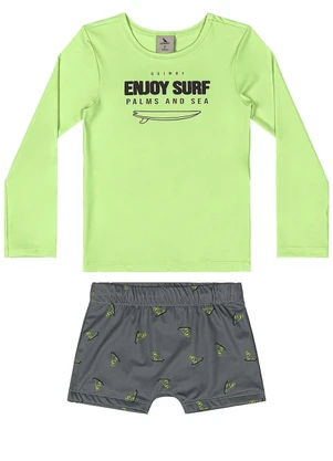 Quimby - Conjunto Camiseta Uv e Sunga Boxer Verde - QUIMBY