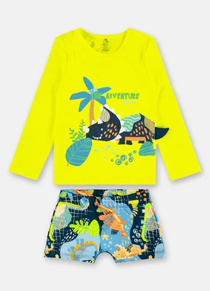 Up Baby - Conjunto de Praia Infantil Menino Amarelo - UP BABY