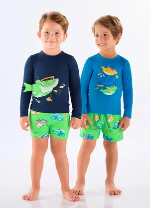 Up Baby - Conjunto de Praia Infantil Menino Azul - UP BABY