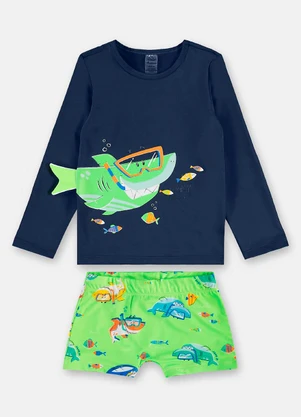 Up Baby - Conjunto de Praia Infantil Menino Azul - UP BABY