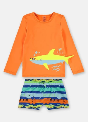 Up Baby - Conjunto de Praia Infantil Menino Laranja - UP BABY