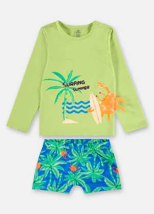 Up Baby - Conjunto de Praia Infantil Menino Verde - UP BABY