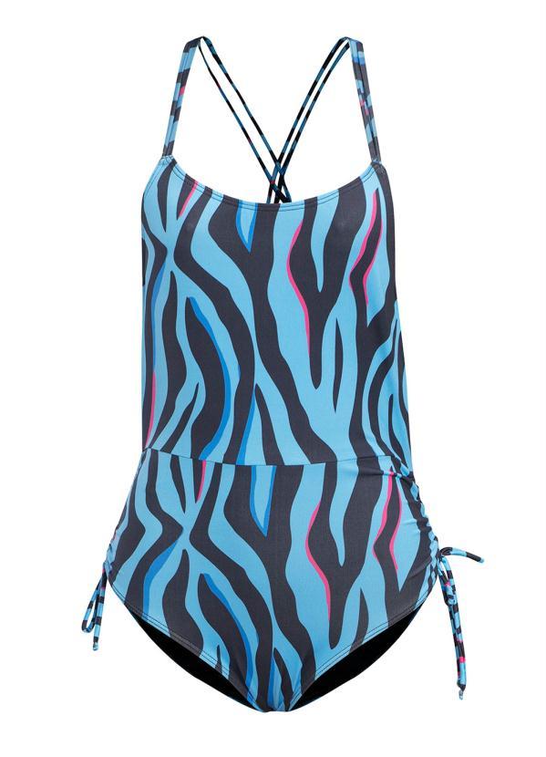 Outlet - Maiô Alças Cruzadas Azul e Preto 5