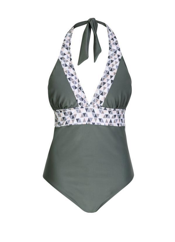 Outlet - Maiô com Amarração no Pescoço Cinza 4