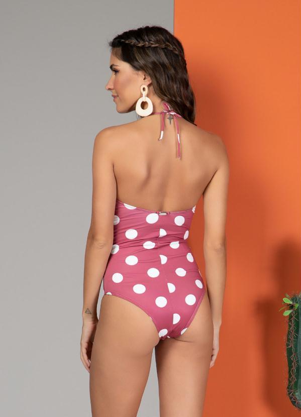 Quintess - Maiô com Bojo Poá Marrom com Recorte e Alças 2