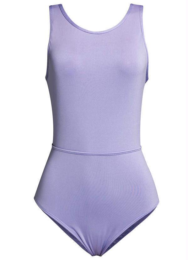 Outlet - Maiô com Recortes Lilás Decote Redondo 3