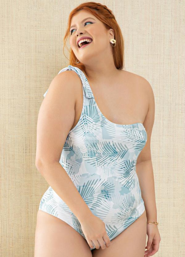 Quintess - Maiô Folhagem um Ombro Só com Amarração 5