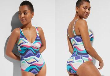 Mai Geomtrico Psicodlico em Malha com Elastan