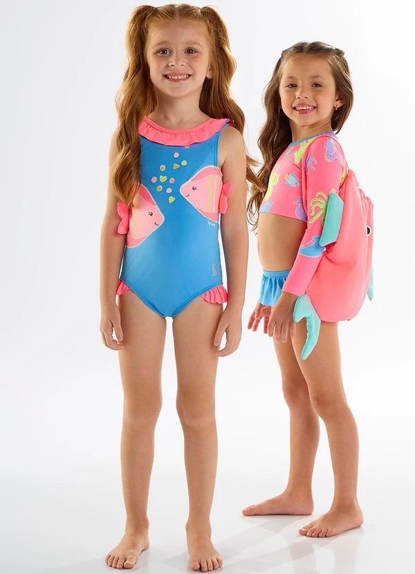 Up Baby - Maiô Infantil Fps+50 com Forro Azul