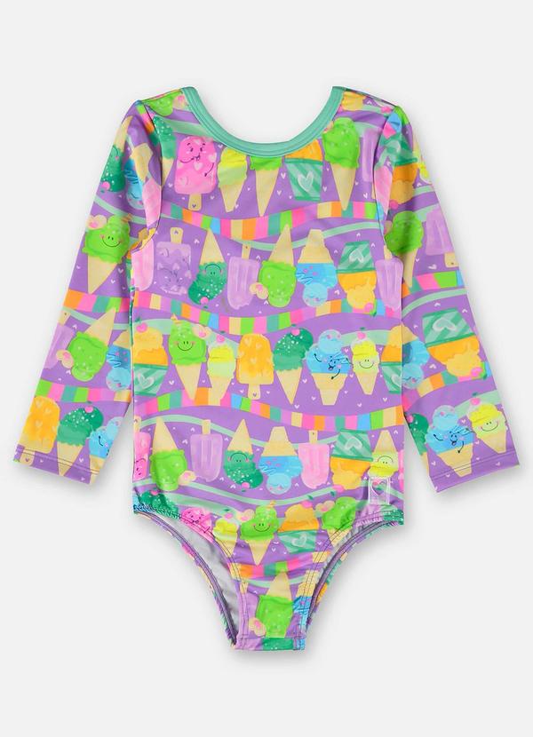 Up Baby - Maiô Infantil Fps+50 com Forro Roxo